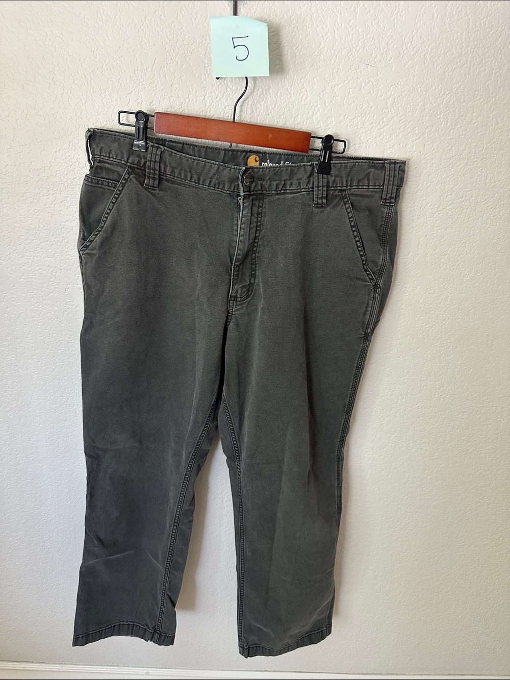 Carhartt Men's Relaxed Canvas Pants in Faded Black-Grey